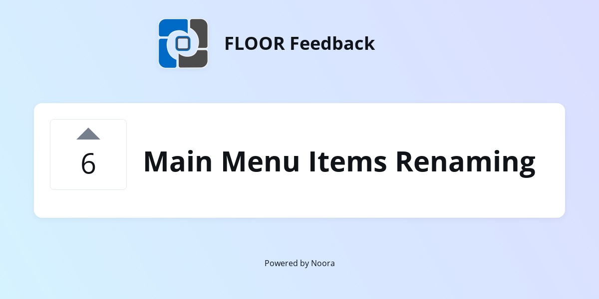 Main Menu Items Renaming | Feature/ UI Improvement | FLOOR